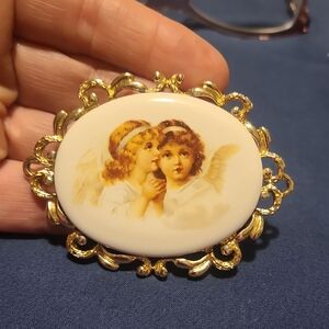 Gold  Tone Angel Brooch